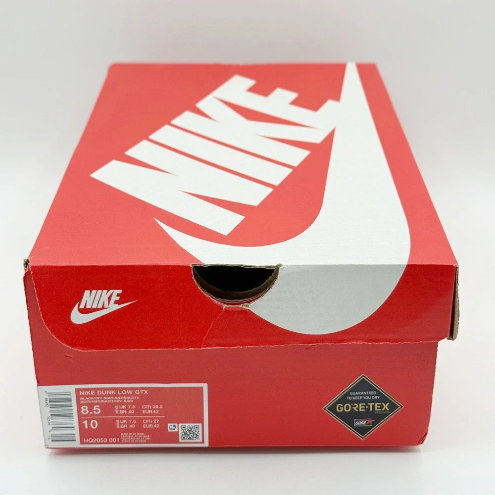 Nike Dunk Low Gtx Gore-Tex Shoes Size 8.5 Mens Black/Off Noir HQ2053-001, NEW